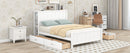 Full Size Platform Bed with Drawers and Storage Shelves, White - Supfirm