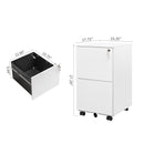 Supfirm 2 Drawer File Cabinet with Lock, Steel Mobile Filing Cabinet on Anti-tilt Wheels, Rolling Locking Office Cabinets Under Desk for Legal/Letter Size