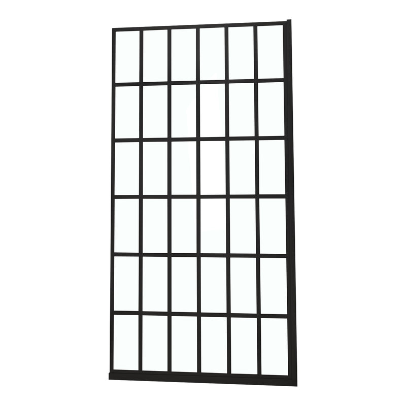 Supfirm Shower Door 38" W x 72" H Single Panel Frameless Fixed Shower Door, Open Entry Design in Matte Black