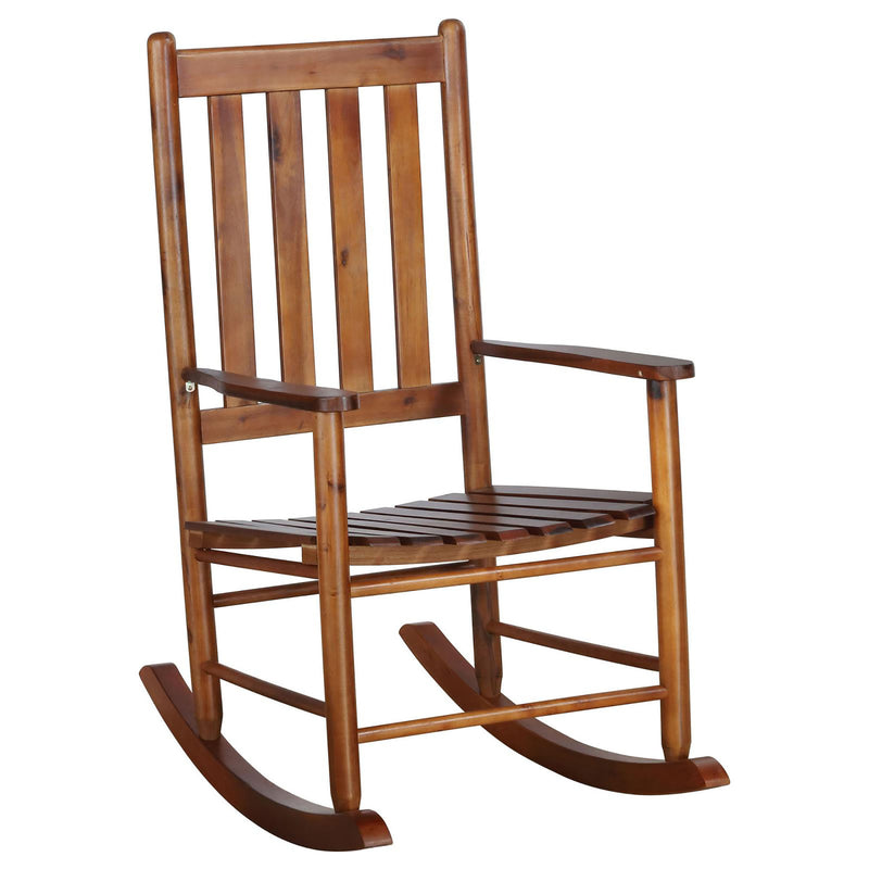 Supfirm Golden Brown Slat Back Rocking Chair