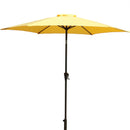 Supfirm 8.8 feet Outdoor Aluminum Patio Umbrella, Patio Umbrella, Market Umbrella with 42 Pound Square Resin Umbrella Base, Push Button Tilt and Crank lift, Yellow