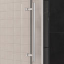 Supfirm 56'' - 60'' W x 76'' H Single Sliding Frameless Shower Door With 3/8 Inch (10mm) Clear Glass in Brushed Nickel