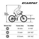 Supfirm A2660 Ecarpat Mountain Bike 26 Inch Wheels, 21-Speed Full Suspension Mens Womens Trail Commuter City Mountain Bike, Carbon Steel Frame Disc Brakes Thumb Shifter Front Fork Rear Shock Absorber Bicycles