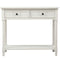 Supfirm TREXM Daisy Series Console Table Traditional Design with Two Drawers and Bottom Shelf (Ivory White)