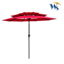 Supfirm 9Ft 3-Tiers Outdoor Patio  Umbrella with Crank and tilt and Wind Vents for Garden Deck  Backyard Pool Shade Outside Deck Swimming Pool