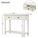 Supfirm TREXM Daisy Series Console Table Traditional Design with Two Drawers and Bottom Shelf (Ivory White)