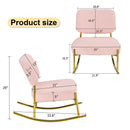Supfirm Teddy velvet material cushioned rocking chair, unique rocking chair, cushioned seat, pink backrest rocking chair, and golden metal legs. Comfortable side chairs in the living room, bedroom, and office