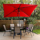 Supfirm Support Dropshipping Led Red Garden Outdoor Adjustable Title 10 Ft Patio Umbrella With Solar Lights