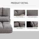 HOMCOM Convertible Floor Sofa Chair, Folding Couch Bed, Guest Chaise Lounge with 2 Pillows, Adjustable Backrest and Headrest, Dark Gray - Supfirm