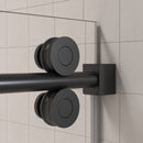 Supfirm 68'' - 72'' W x 76'' H Single Sliding Frameless Shower Door With 3/8 Inch (10mm) Clear Glass in Matte Black