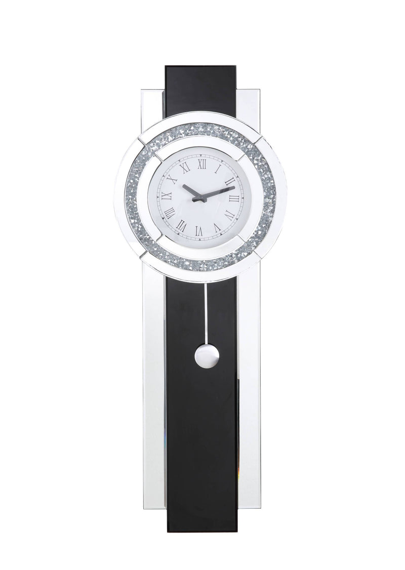 Supfirm ACME Noralie WALL CLOCK Black, Mirrored & Faux Diamonds AC00424