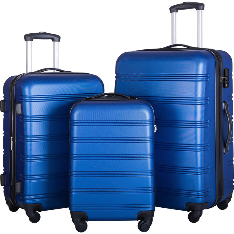 Supfirm 3 Piece Luggage Set Hardside Spinner Suitcase with TSA Lock 20" 24" 28" Available