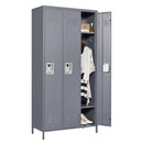 Supfirm 3 Door 72"H Metal Lockers With Lock for Employees,Storage Locker Cabinet  for Home Gym Office School Garage,Gray