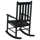 Supfirm Black Slat Back Rocking Chair