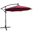 Supfirm 10 ft Outdoor Patio Umbrella Solar Powered LED Lighted Sun Shade Market Waterproof 8 Ribs Umbrella with Crank and Cross Base for Garden Deck Backyard Pool Shade Outside Deck Swimming Pool