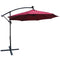 Supfirm 10 ft Outdoor Patio Umbrella Solar Powered LED Lighted Sun Shade Market Waterproof 8 Ribs Umbrella with Crank and Cross Base for Garden Deck Backyard Pool Shade Outside Deck Swimming Pool