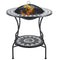 Supfirm 30" Outdoor Fire Pit Dining Table, 3-in-1 Round Wood Burning Fire Pit Bowl, Patio Ice Bucket with Storage Shelf, Supfirm Spark Screen Cover for BBQ, Bonfire, Camping, Mosaic