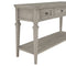 Supfirm TREXM Classic Retro Style Console Table with Three Top Drawers and Open Style Bottom Shelf, Easy Assembly (Gray Wash)