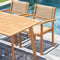 Supfirm Mauricio 5-Piece Acacia Wood Dining Set with Stacking Chair