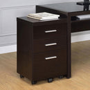 Supfirm Cappuccino 3-Drawer Mobile File Cabinet