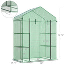 Supfirm 5' x 2.5' x 6.5' Mini Walk-in Greenhouse Kit, Portable Green House with 3 Tier Shleves, Roll-Up Door, and Weatherized PE Cover for Backyard Garden, Green