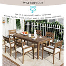 Supfirm U_Style  Acacia Wood Outdoor Dining Table And Chairs Suitable For Patio, Balcony Or Backyard