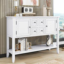 Supfirm TREXM Cambridge Series  Ample Storage Vintage Console Table with Four Small Drawers and Bottom Shelf for Living Rooms, Entrances and Kitchens (White, OLD SKU: WF190263AAA)