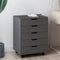 Supfirm The filing cabinet has five drawers, a small rolling filing cabinet, a printer rack, an office locker, and an office pulley movable filing cabinet  dark  Gray