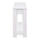 Supfirm TREXM Console Table/Sofa Table with Storage Drawers and Bottom Shelf for Entryway Hallway(Antique White)