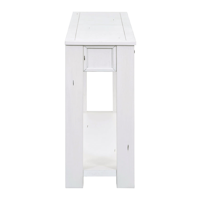 Supfirm TREXM Console Table/Sofa Table with Storage Drawers and Bottom Shelf for Entryway Hallway(Antique White)