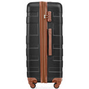 Supfirm Luggage Sets New Model Expandable ABS Hardshell 3pcs Clearance Luggage Hardside Lightweight Durable Suitcase sets Spinner Wheels Suitcase with TSA Lock 20''24''28''(black and brown)