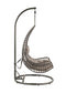 Supfirm ACME Uzae Patio Hanging Chair with Stand, Gray Fabric & Charcaol Wicker 45105