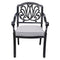 Supfirm Patio Outdoor Aluminum Dining Armchair With Cushion, Set of 2, Cast Silver