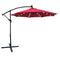 Supfirm 10 ft Outdoor Patio Umbrella Solar Powered LED Lighted 8 Ribs Umbrella with Crank and Cross Base for Garden  Outside Deck Swimming Pool