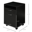 Supfirm Mobile Storage Cabinet Organizer with Drawer and Cabinet, Printer Stand with Castors, Black