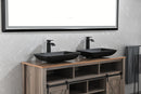 Supfirm 14.38" L -22.25" W -4-3/8 in. H Matte Shell  Glass Rectangular Vessel Bathroom Sink in Black with  Faucet and Pop-Up Drain in Matte Black