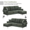84 " Convertible Sectional Sofa, Modern Chenille L-Shaped Sofa Couch with Reversible Chaise Lounge, Fit for Living Room, Apartment(2 Pillows) - Supfirm