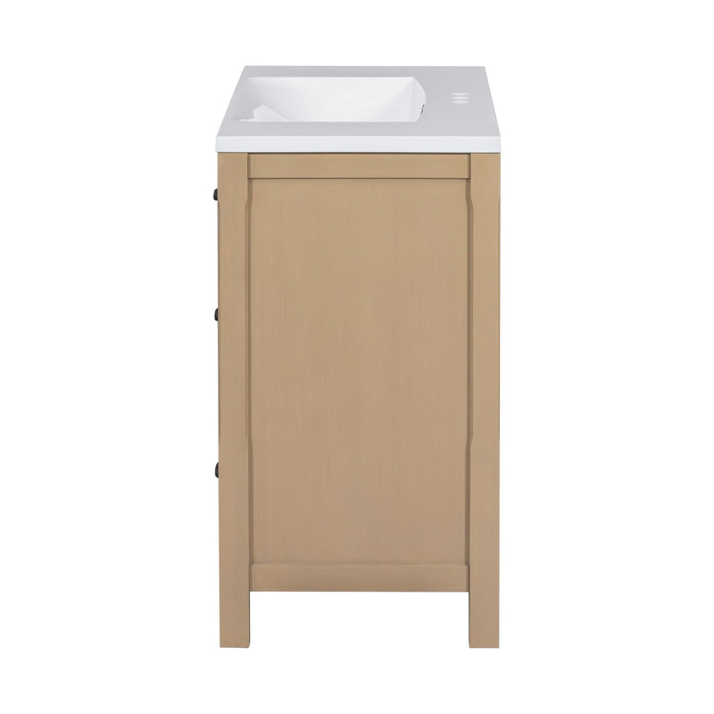 36''Bathroom Vanity with Undermount Sink,Modern Bathroom Storage Cabinet with 2 Drawers and 2 Cabinets,Solid Wood Frame Bathroom Cabinet - Supfirm