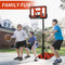 Supfirm Use for Outdoor Height Adjustable 4.8 to 7.7ft Basketball Hoop 44 Inch Backboard Portable Basketball Goal System with Stable Base and Wheels