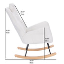 Supfirm Teddy Upholstered Nursery Rocking Chair for Living Room Bedroom(WHITE Teddy)