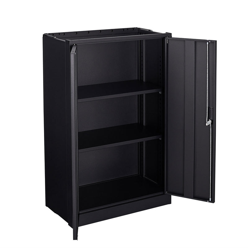 Supfirm Metal Storage Cabinet with Locking Doors and Adjustable Shelf, Folding Filing Storage Cabinet , Folding Storage Locker Cabinet for Home Office,School,Garage, Black