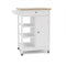 Kitchen island rolling trolley cart with Adjustable Shelves and towel rack rubber wood table top - Supfirm