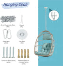 Supfirm Outdoor Garden Rattan Egg Swing Chair Hanging Chair Wood