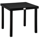 Supfirm Outdoor Dining Table for 4 Person, Square, Aluminum Metal Legs for Garden, Lawn, Patio, Woodgrain Black