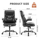 Sweetcrispy Executive Office PU Leather Desk Chair High Back Flip-Up Armrest Adjustable Ergonomic Home Office Chair - Supfirm