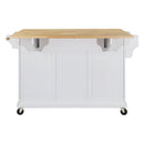 Cambridge Natural Wood Top Kitchen Island with Storage - Supfirm