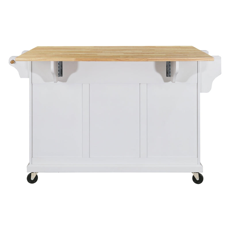 Cambridge Natural Wood Top Kitchen Island with Storage - Supfirm