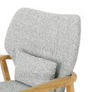 Supfirm Solid Wood Rocking Chair with Light Gray Linen Cushion