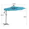 Supfirm 10 FT Solar LED Patio Outdoor Umbrella Hanging Cantilever Umbrella Offset Umbrella Easy Open Adustment with 32 LED Lights