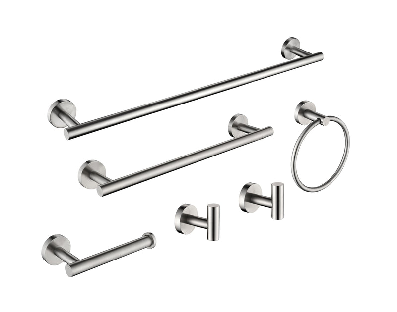 Supfirm 6 Piece Stainless Steel Bathroom Towel Rack Set Wall Mount